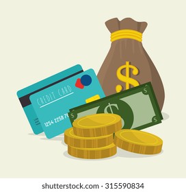 Business,money and global economy with colorful icons, vector illustration eps 10