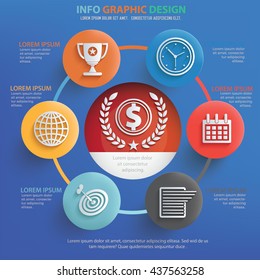 Business,money info graphic design on blue background,vector