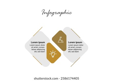 Business-Oriented Two-Step Infographic for Presentations, Workflow, and Visionary Strategy.