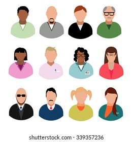 Businesspeople avatars Males and females business profile pictures eps 10