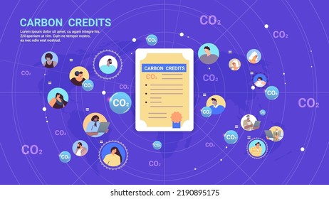 Businesspeople With Carbon Credits Certificate Document Responsibility Of Co2 Emission Free Trading Carbon Tax Credit Environment Strategy