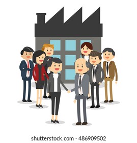 Businesspeople cartoon and solution design