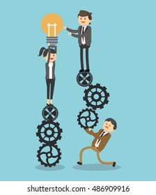 Businesspeople cartoon and solution design