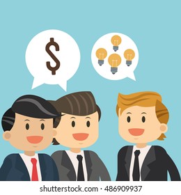 Businesspeople cartoon and solution design