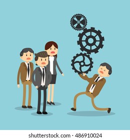 Businesspeople cartoon and solution design