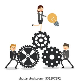 Businesspeople cartoon and solution design