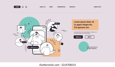businesspeople communicating in instant messengers by voice messages audio chat application social media online communication