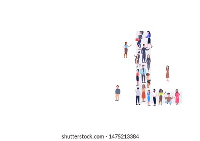businesspeople crowd gathering in letter L shape English alphabet concept mix race men women casual people group standing together full length horizontal
