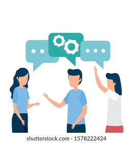 Businesspeople design, Man woman business management corporate job occupation and worker theme Vector illustration