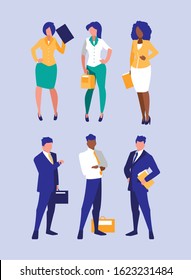 Businesspeople design, Man woman business management corporate job occupation and worker theme Vector illustration