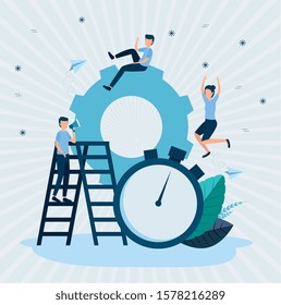 Businesspeople design, Teamwork support collaborative cooperation work unity and idea theme Vector illustration