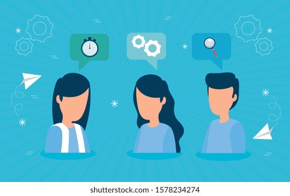 Businesspeople design, Teamwork support collaborative cooperation work unity and idea theme Vector illustration