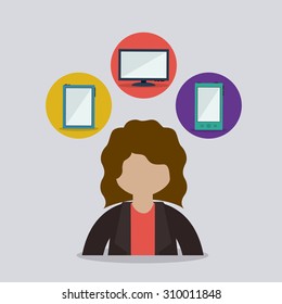 Businesspeople digital design, vector illustration eps 10
