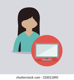 Businesspeople digital design, vector illustration eps 10