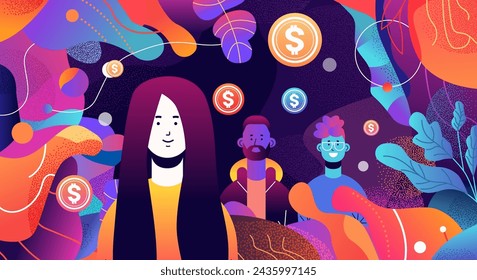 businesspeople with dollar coins discussing during meeting financial banking wealth transformation technology fintech business investment