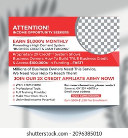 Businesspeople financing or investing money and handshaking flyer design