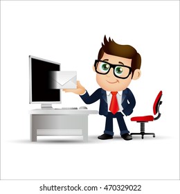 Businesspeople in front of computer