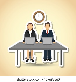 businesspeople graphic design , editable vector