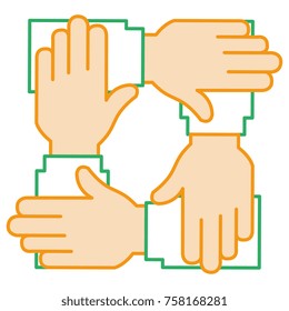 businesspeople hands teamwork icon