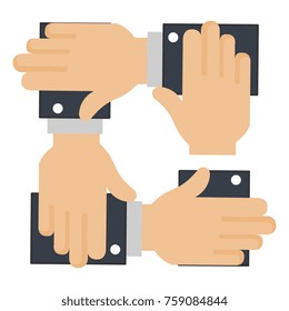 businesspeople hands teamwork icon