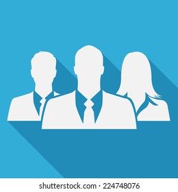 Businesspeople icon on blue background