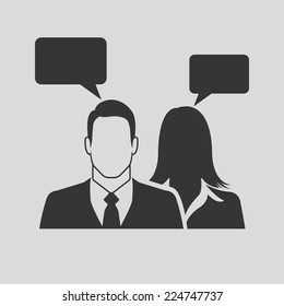 Businesspeople icon with speech bubbles