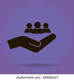 Businesspeople icon - teamwork & relationship concept