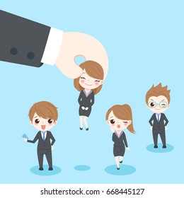 businesspeople with interview concept on the blue background