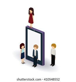 businesspeople isometrics design 