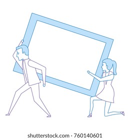 businesspeople lifting weight avatars characters