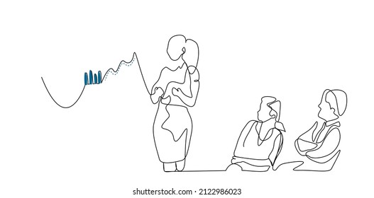 businesspeople meeting at the office within the company explaining and interpreting the analysis