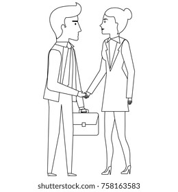 businesspeople with portfolio avatars characters