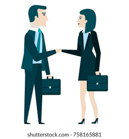 businesspeople with portfolio avatars characters