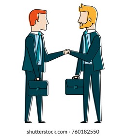 businesspeople with portfolio avatars characters