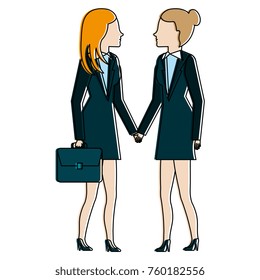 businesspeople with portfolio avatars characters