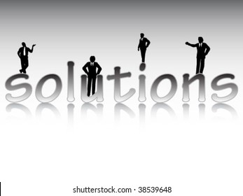 businesspeople with solutions