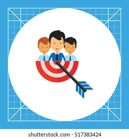 Businesspeople and Target with Arrow Icon