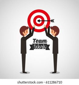 businesspeople teamwork avatars characters icon vector illustration design