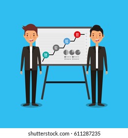 businesspeople teamwork avatars characters icon vector illustration design