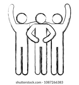 businesspeople teamwork silhouette avatars
