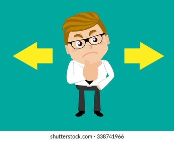 Businesspeople thinking of choice 