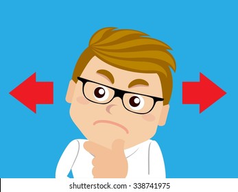 Businesspeople thinking of choice 