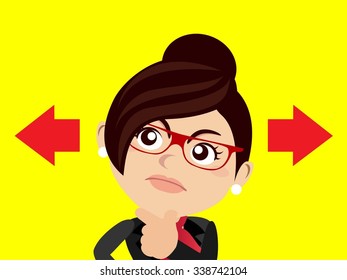 Businesspeople thinking of choice 