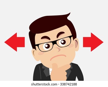 Businesspeople thinking of choice 