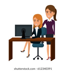 Businesspeople in training process