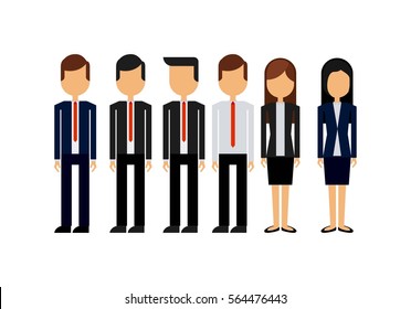 businesspeople wearing executives clothes over white background. colorful design. vector illustration