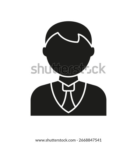 Businessperson Avatar Solid Icon. Professional, Corporate Representation, And Office Employee Silhouette Symbol. Business Management. Isolated Vector Illustration.