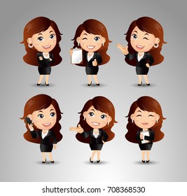 Businessperson with different poses