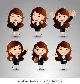 Businessperson with different poses
