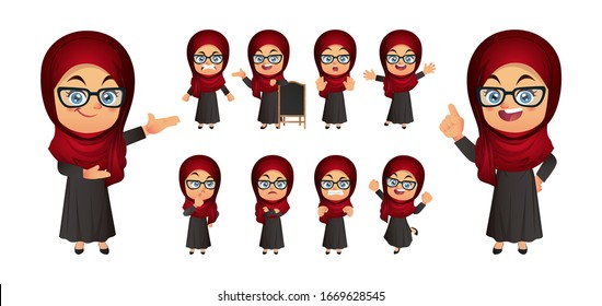 Businessperson with different poses. vector